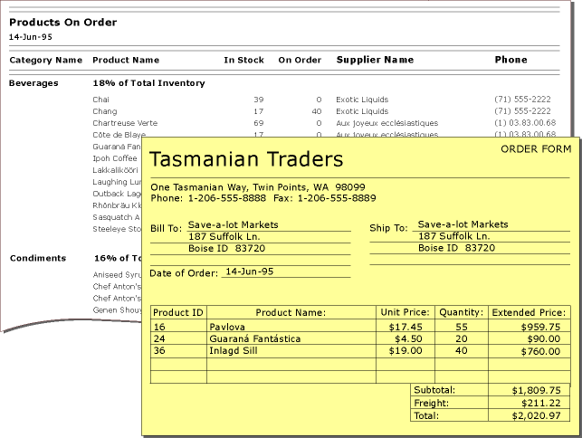 FoxProProductOrderSample screenshot